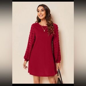 🆕EMERY ROSE Swiss Dot Side Solid Dress